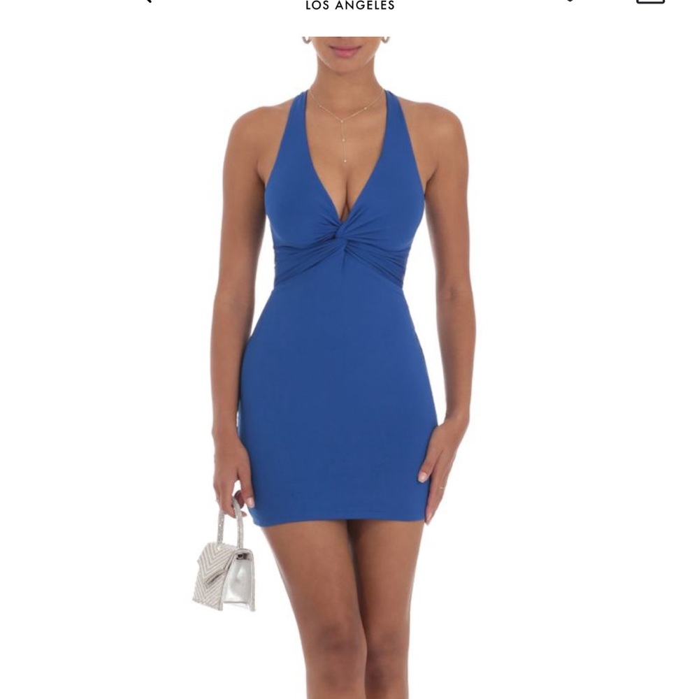 Lucy in the Sky Royal Blue Twist Mini Dress